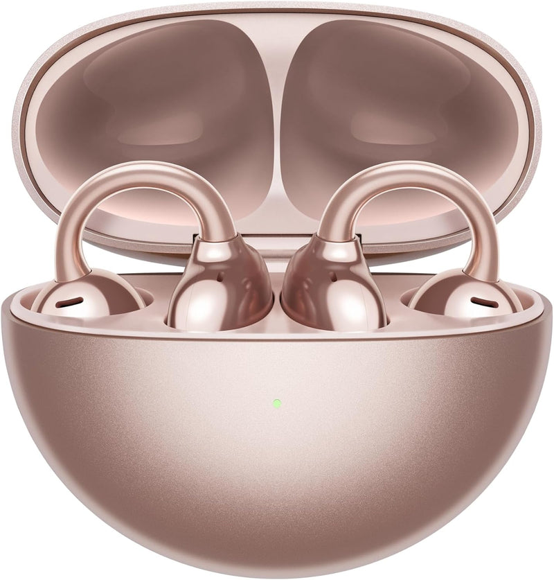 FreeClip, Groundbreaking Aesthetic Design, Feather-light Wearing, Open-ear Listening, AI Crystal-Clear Call, Long Battery Life, Dual-Device Connections, Rose Gold - Rose Gold