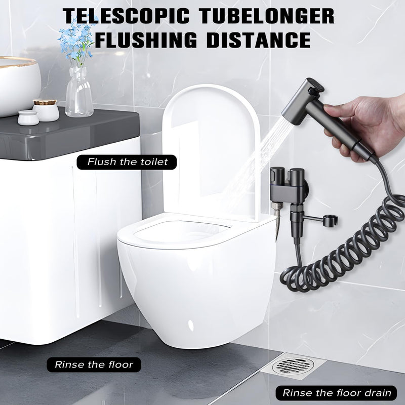 Necomi Stainless Steel Handheld Bidet Sprayer for Toilet Cloth Bathroom Diaper Self Cleaning Shattaf Set with adjustable water Pressure Control