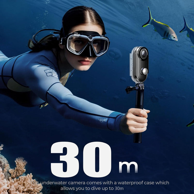 4k Action Camera,Mini Vlogging Camera,Small Body Camera with IPX7 Waterproof,Underwater Camcorder,Hands-Free POV Recording, Helmet Cam for Cycling, Motorcycle(32G Card)