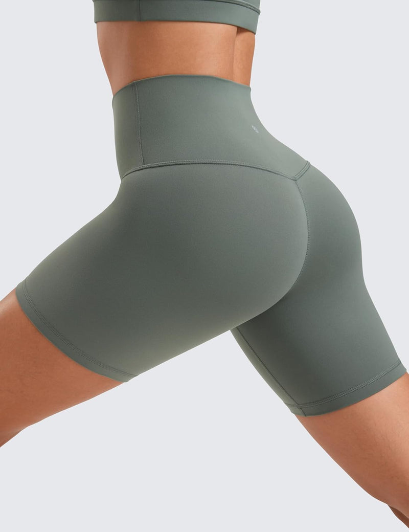 CRZ YOGA Womens ButterLuxe Biker Shorts 6"- High Waist Workout Athletic Running Spandex Yoga Shorts