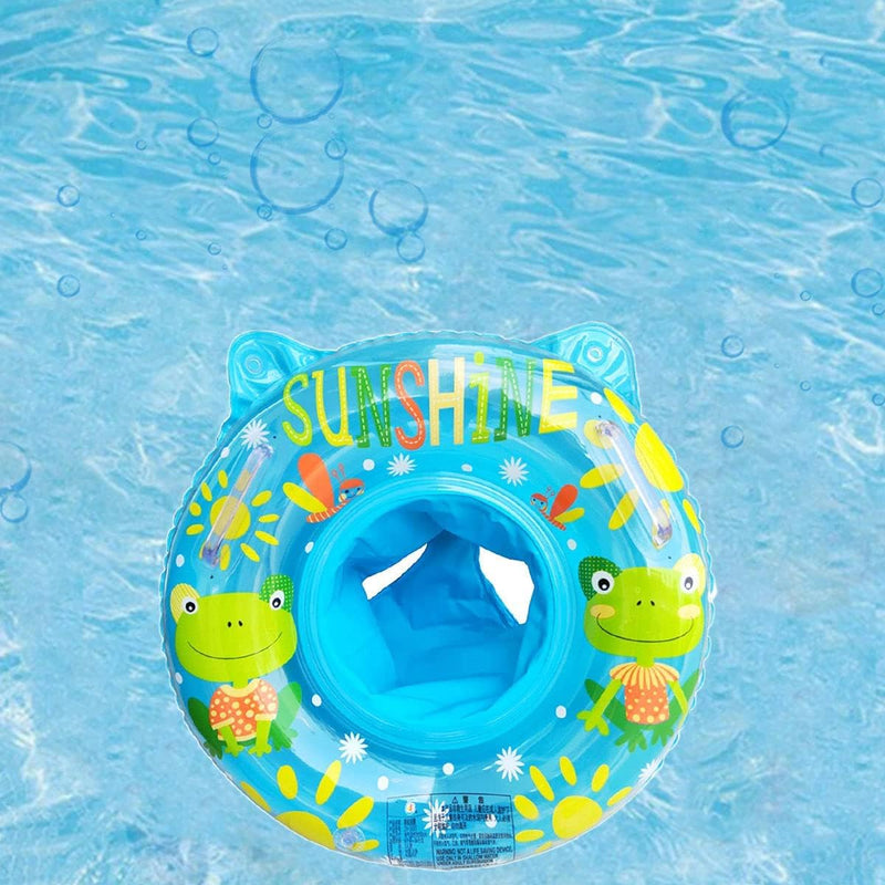 Baby Swimming Float Ring with Seat, Inflatable Children Waist Float Ring, Baby Free Swimming Ring, Pool Toys for The Age of 3-36 Months (Blue)