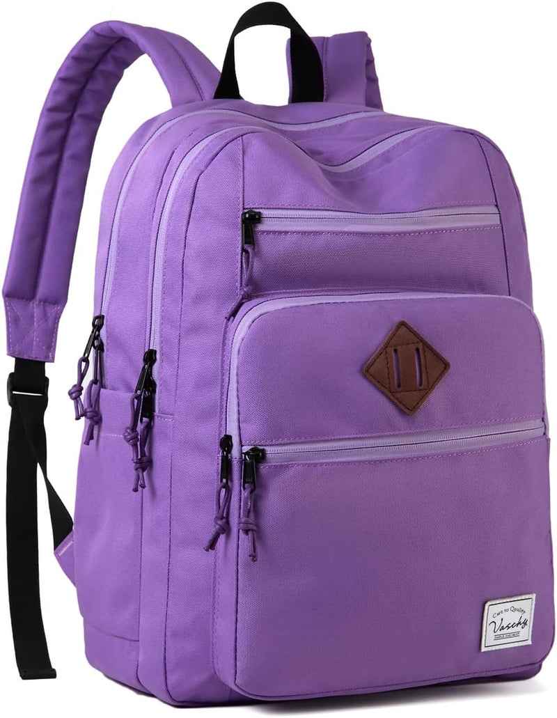 VASCHY School Backpack for Women, Unisex Large Bookbag Schoolbag Casual Daypack for High School/College/Teens/Travel/Work