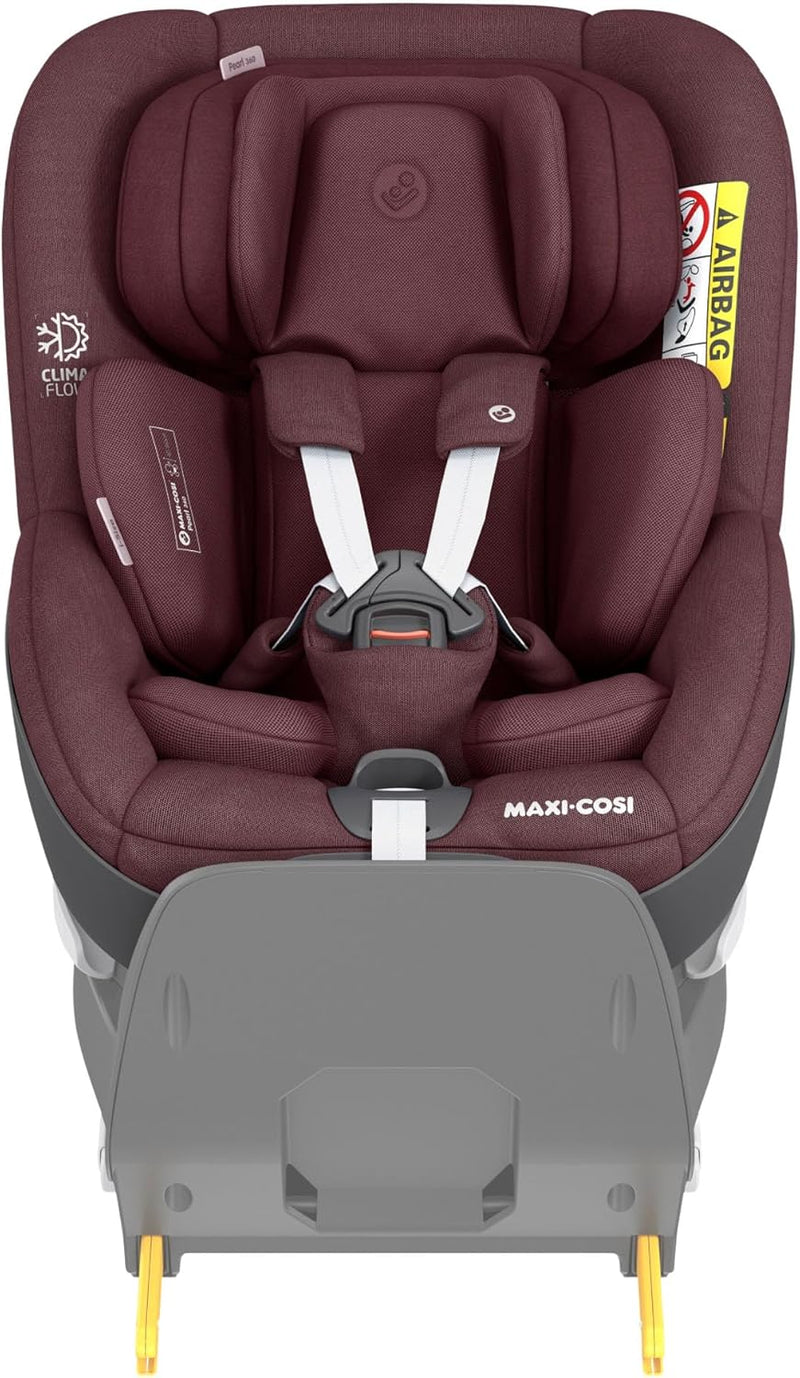 Maxi-Cosi Pearl 360 i-Size Infant Car Seat, 360 Swivel Car Seat, G-CELL Side Impact Protection, One-Hand Rotation, ClimaFlow, 0-4 Years, Authentic Red, 2 Year Warranty