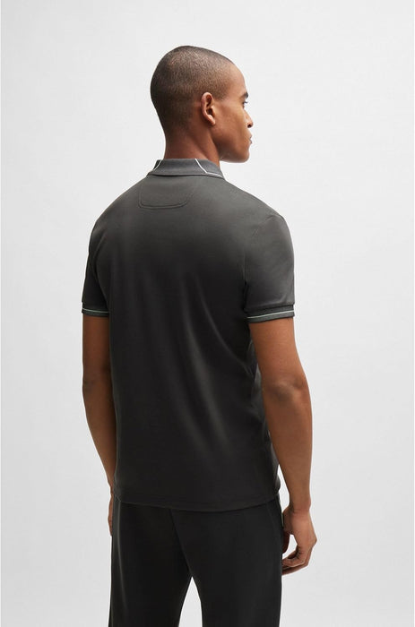 BOSS Men's Paule 1 Slim-Fit Interlock Cotton Polo Shirt with Mesh Logo
