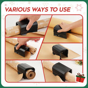 2PC Wrapping Paper Cutter Christmas Paper Roll Cutters Paper Cutter Slider Tool Set Christmas Gift Packing Wrapping Cutting Supplies for Crafting Birthday Gifts Wrap Rolls (2PC BLACK)