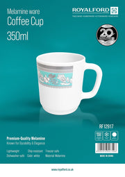 Royalford Melamine Cup, Tea Coffee Cup RF12917 with Handle 350ml Dishwasher Safe Freezer Safe