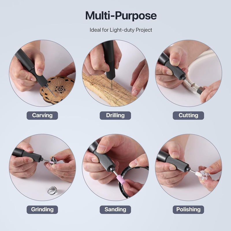 NALACAL Electric Engraving Pen, USB Rechargeable Rotary Tool with 24 Bits, Cordless DIY Jewelry Engraver for Wood, Glass, Stone, Carving, Resin