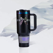 KISSKIND 40 oz tumbler with handle Travel Mug Straw Covers Cup with Lid Insulated Quencher Stainless Steel Water Iced Tea Coffee Gift Purple