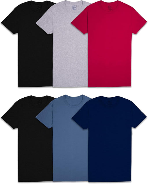 mens Stay Tucked Crew T-shirt T-Shirt - Regular - 6 Pack - Colors May Vary