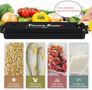 Ganeed Vacuum Sealer Automatic Food Sealer Machine with 15 Heat Seal Bags Vacuum Sealer System for Food Preservation, Black