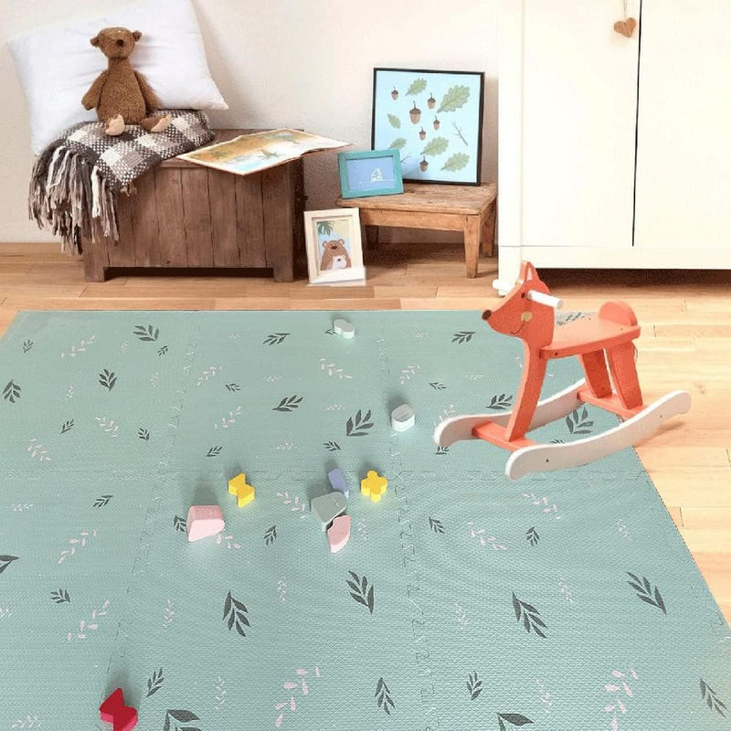 Bumble & Bird - Baby Play Mat - Motor Skills - Educational Mat - Non-Toxic EVA Foam - Waterproof - Easy to Clean - Easy to Store - 6pcs - 60cm x 60cm x 1.2cm - Leaves