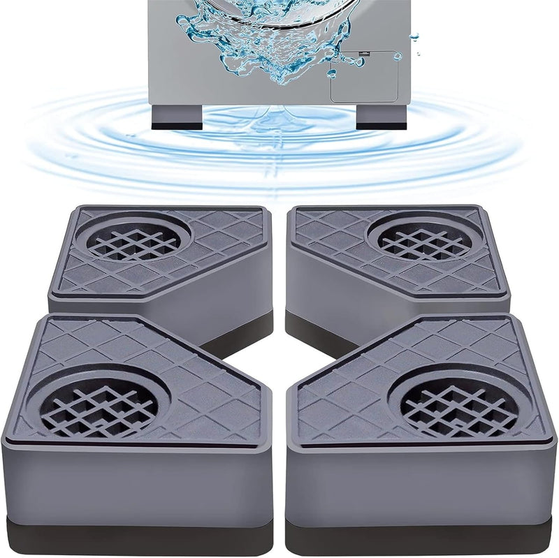 AtRyx Anti Vibration Pads for Washing Machine, 4pcs Washer & Dryer Pedestals Shock and Noise Cancelling Washing Machine Foot Pads, Washing Machine Support Stabilizer for Most Furniture, Protects Floor