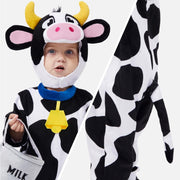 Spooktacular Creations Unisex Baby Cow Costume Jumpsuit Outfit with Milking Bucket for Infant Child Boys and Girls