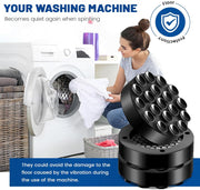 4PCS Anti Vibration Pads for Washing Machine, Washing Machine Stabilizer, Universal Washer Dryer Anti Vibration Pads, Silicone Non-Slipping Sound Absorbing Mat, Laundry Room Accessories (Black)