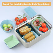 52 Pcs Silicone Bento Box Accessories Set - Lunch Dividers, Food Picks & Muffin Cups, BPA Free Kids Lunch Containers for School, Picnic, Party, Travel