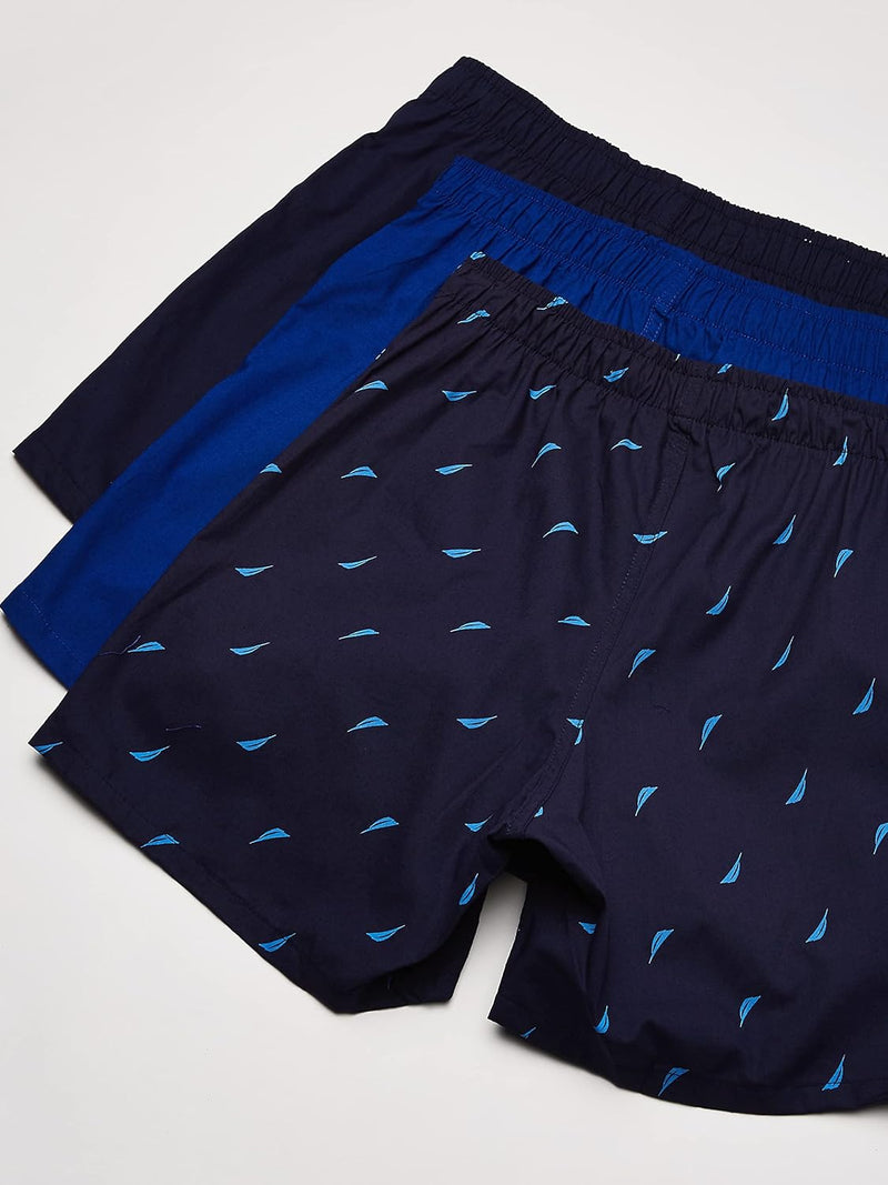 Nautica mens Cotton Woven 3 Pack Boxer Boxer Shorts