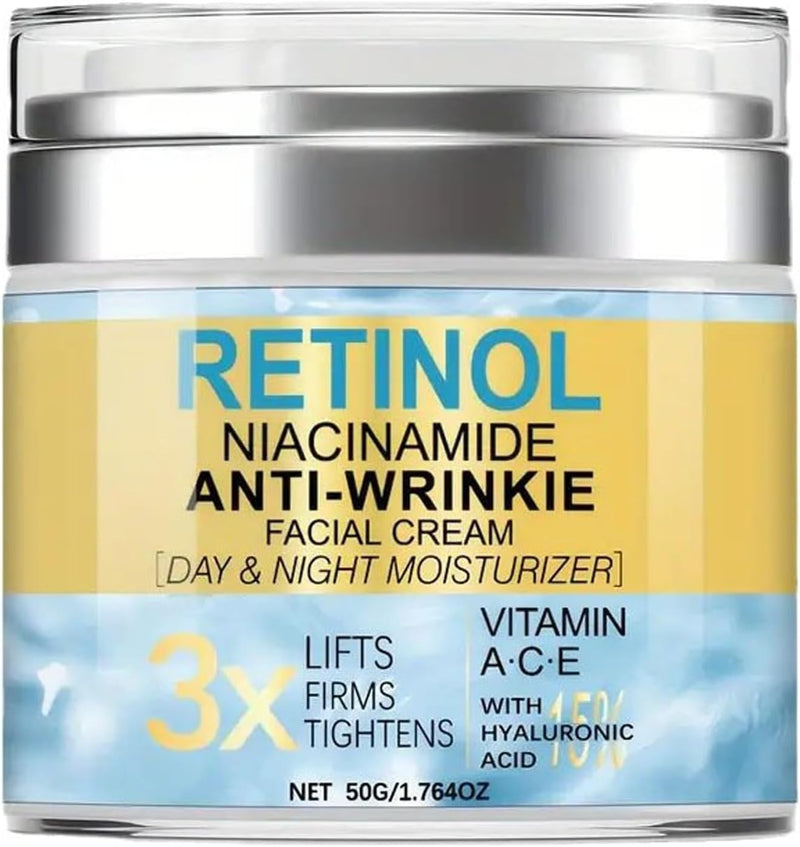 Retinol Collagen Face Cream Anti-Aging Face Moisturizer with Retinol Hyaluronic Acid Niacinamide VitaminA,C & E for All Skin Types Day & Night Cream for Wrinkles