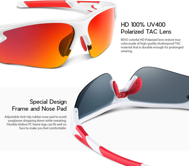 Polarized Sports Sunglasses for Men Women Youth Baseball Fishing Cycling Running Golf Motorcycle Tac Glasses UV400