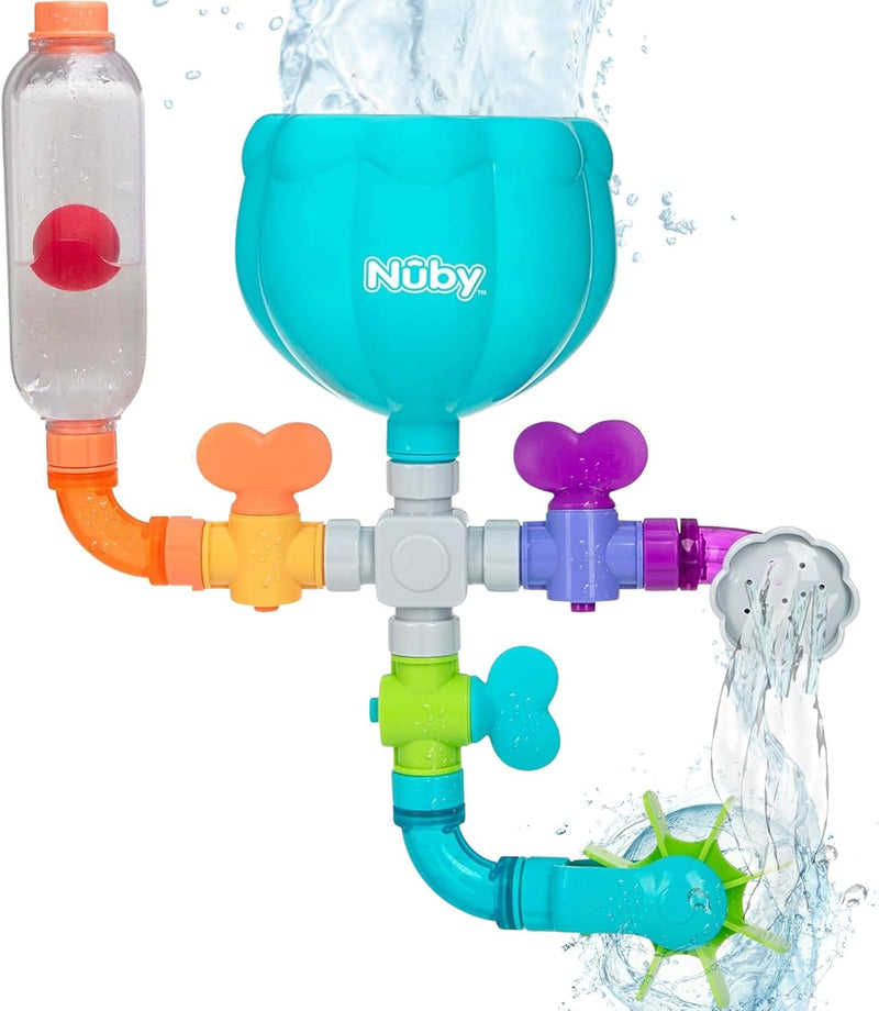 Nuby Wacky Waterworks Pipes Bath Toy with Interactive Features for Cognitive Development - Wacky Waterworks Pipes
