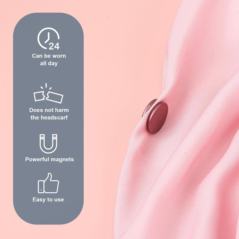 Pack of 8 Hijab Magnetic Pins, 1.4 cm, Versatile Hijab Magnetic Pins, Hijab Magnets, Without Hooks, Strong Magnetic Hijab Pins, Needle-less Brooch for Women, Clothing