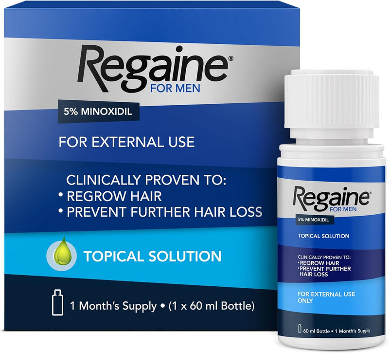 5% Minoxidil Topical Solution for Men 60ml - Clinically Proven Hair Regrowth Treatment Designed to Combat Hereditary Hair Loss and Promote Fuller, Thicker Hair