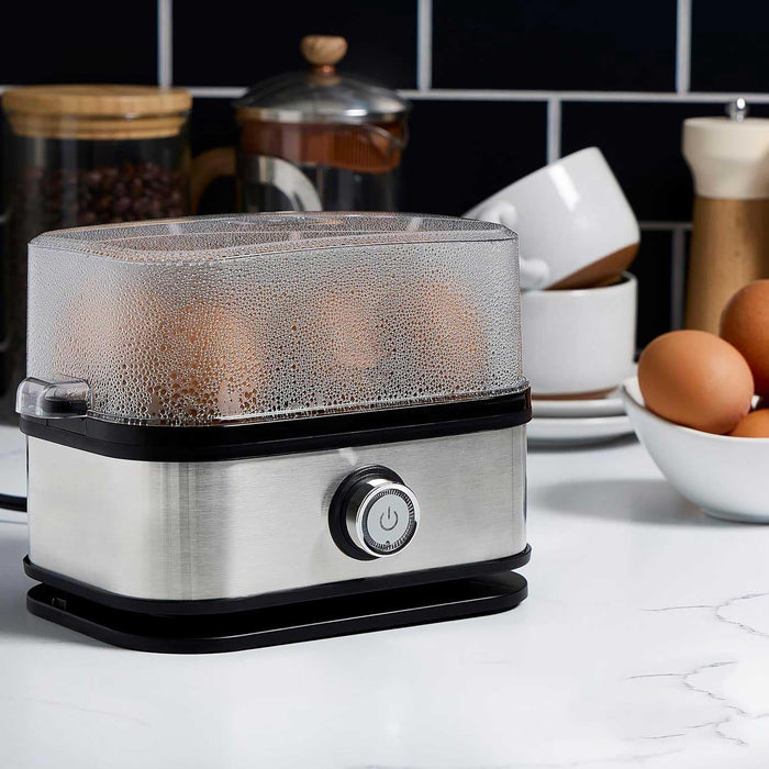 Smart Egg Boiler Original, Electric Egg Cooker, Boil Up to 6 Eggs, 200W, Instant Egg Boiler, Stainless Steel, Egg Steamer, Electric Egg Cooker and Steamer