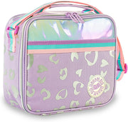 4-wheel Trolley 17" School Bag Set of 3 w/Lunch Bag and Pencil Pouch - Love Purple