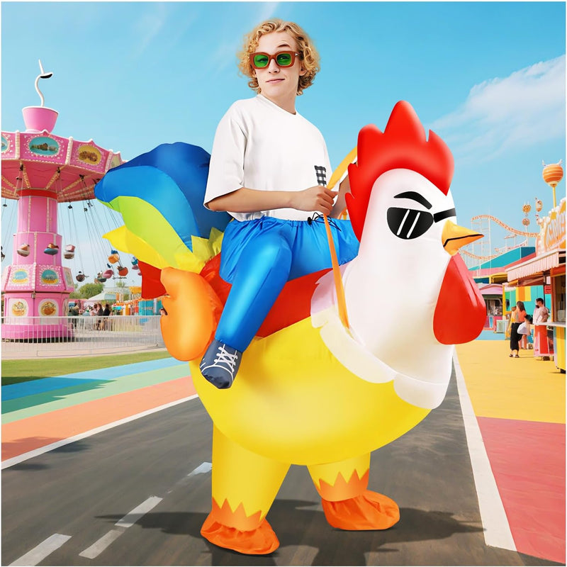 Inflatable Costume, Halloween Costumes Adult Inflatable for Men and Women, Blow up Funny Fancy Dress for Cosplay, Party, Festival, Christmas - Yellow