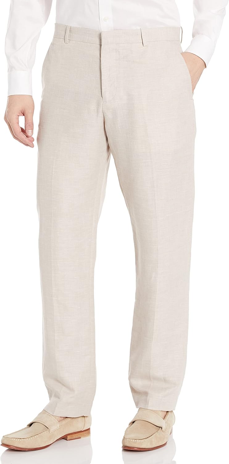 Men's Standard Linen Suit Pant Dress - Beige