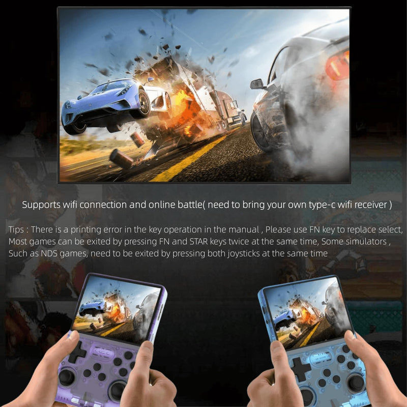 Supercap - Green Retro Handheld Game Console 3.5inch IPS Screen R36S Portable Pocket Arcade 10+ Mainstream Emulator 128G TF Card 15000+ R40S Pro (Gray) - Gray