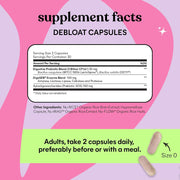 Debloat 3-in-1 Prebiotic, Probiotic & Digestive Enzyme Capsules for Bloating & Gas Relief - 2 Clinically Studied Probiotics w/5 Digestive Enzymes to Improve Digestion, Women & Men, Vegan, 60 ct