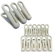 12pcs Laundry Drying Clothespins, Strong Finger Clips for Skirts, Pants, Clothes Pins for Air Drying, Clothes Peg Clips for Outdoor Drying Clothes, Plastic Clips Non Slip Rubber Mouth Grip Clothesline
