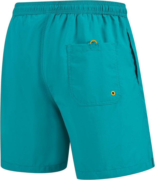 RBYEKP Mens Swimming Trunks 2 Pack Quick Dry Beach Surfing Shorts for Men Elastic Waist Board Short with Mesh Lining(Slim Fit)