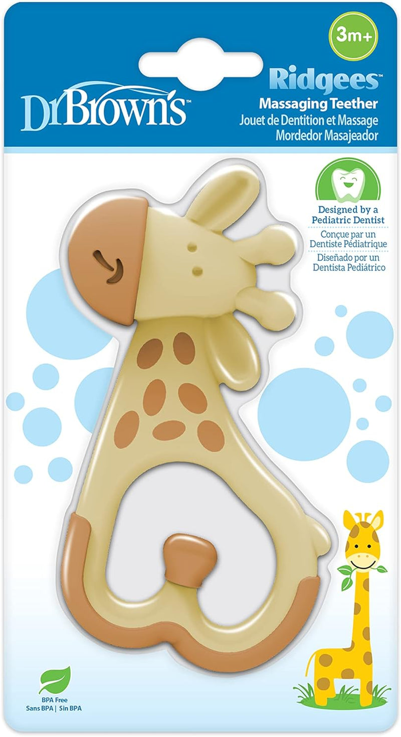 Dr. Brown's Ridgees Giraffe, Massaging Baby Teether, Designed by a Pediatric Dentist, BPA Free, 3m+