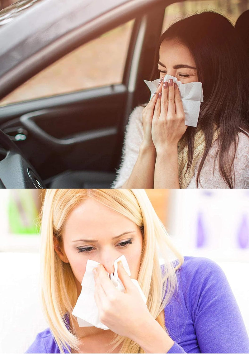 Car Tissue Refill, Disposable Facial Tissues, Disposable Face Towel, Pocket Tissue Travel Size Pack for Car or Purse, 12 Packets, 360 Sheets, Soft and Comfortable