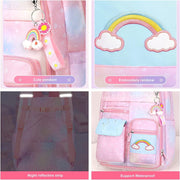 Girls Backpack, Backpack for Girls, Kids Backpack with Compartments Elementary School Bag For Girls, Cute Student School Bag, School Backpack for Girls - Pink