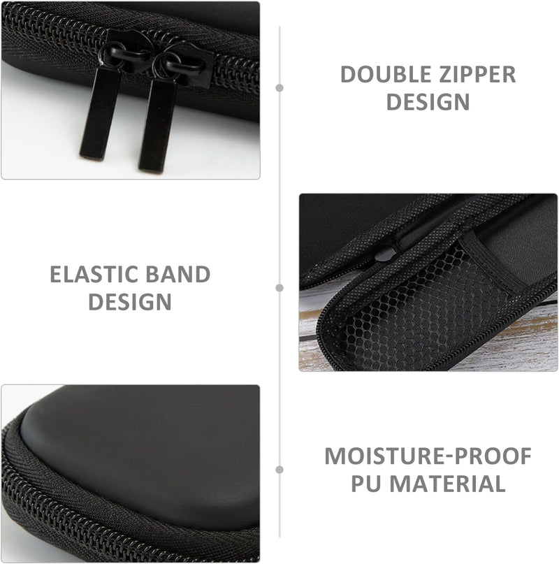 1 Piece Black Hard Shell Pencil Case, Waterproof Portable Storage Bag, Multifunctional Chain Pencil Case, Suitable for Management Pens, Ballpoint Pens, School Office Supplies