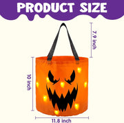 JOYIN 2pcs Halloween Trick or Treat Bags, 10 x 11.8 Inch / 25 x 30 cm Reusable Pumpkin Buckets for Kids Halloween Birthday Party