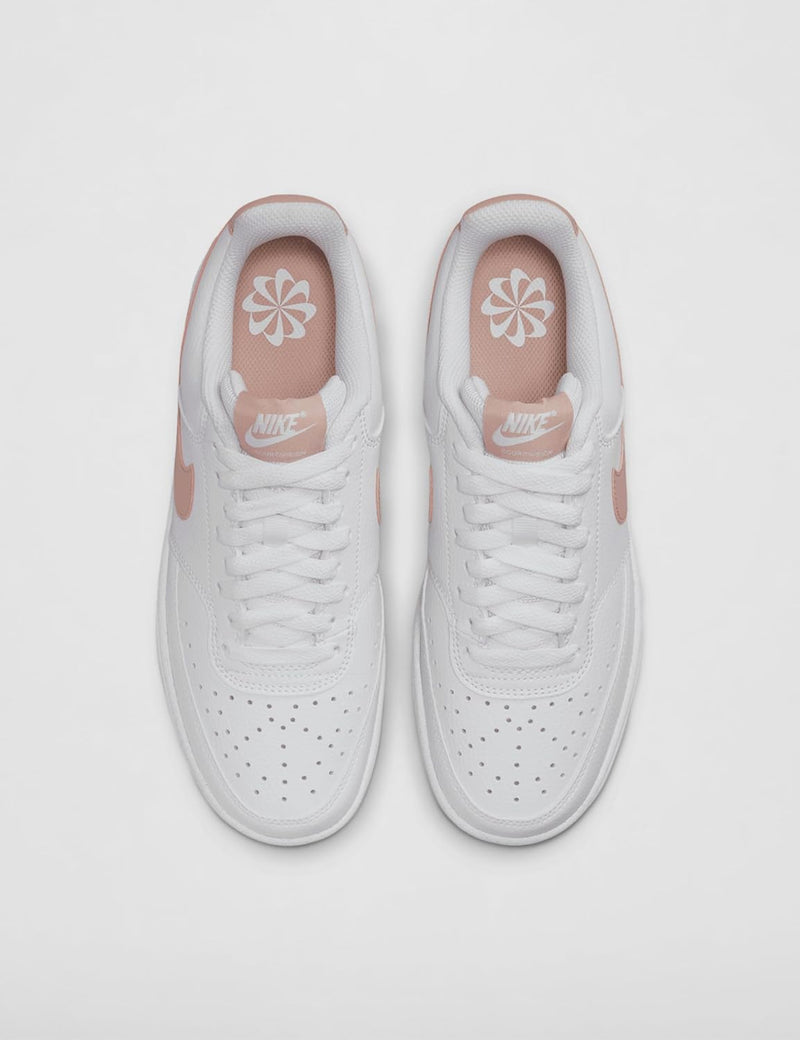 DH3158 womens LACED SHOES - WHITE/PINK OXFORD