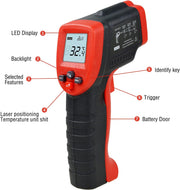 high precision infrared thermometer professional industrial temperature gun etm550 non-contact lcd display digital laser thermometer-50550ƒ - ETM550