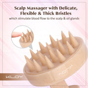 KLOY Round Hair Scalp Manual Massager Shampoo Hair Brush, Super Soft Bristles for Exfoliating, Anti-Dandruff (Texture Beige)