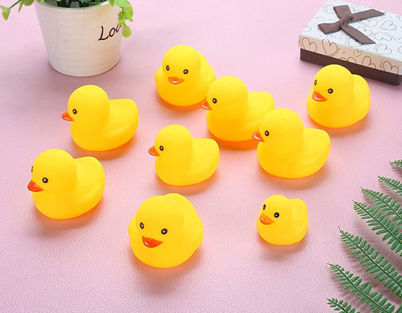 ELECDON Bath Duck Toys, 9 Pcs Mini Bath Duck Toys, Yellow Rubber Ducks Float Ducks Baby Shower Toy for Toddlers Boys Girls Over 3 Months (2.17 Inches)
