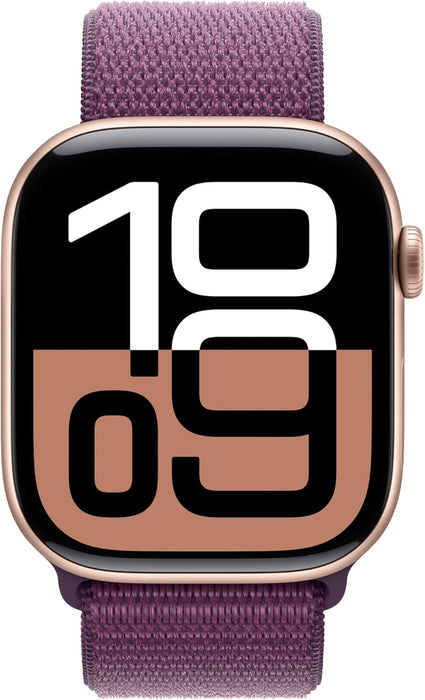 Apple Watch Series 10 GPS + Cellular 46 mm Smartwatch with Jet Black Aluminium Case with Ink Sport Loop - One Size. Fitness Tracker, ECG App, Always-On Retina Display, Carbon Neutral