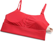 CRZ YOGA Women's V Back Longline Sports Bra with Adjustable Straps Wireless Workout Padded Yoga Bra Cropped Tank Tops
