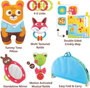 Yookidoo Circus Baby Playmat Gym. with Musical Motorized Mobile, Tummy Time Pillow, Mirror, and Newborn Textured Animal Figures. Infant Activity for 0-12 Month.