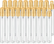 30 Pack 10ml Fine Mist Atomizer Glass Bottle, Mini Clear Spray Vials Empty Refillable Perfume Bottles with Gold Lids, for Fragrance Scent Liquid Sample DIY Sprays (10ml) - 10ml
