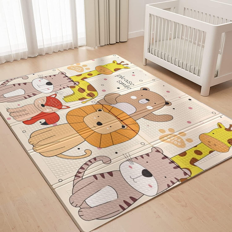 FALAHOM Reversible Baby Play Mat, 200x180x1.5 CM Extra Large Thicken Foldable Waterproof Activity Playmats for Babies and Toddlers, Foam Baby Mat with Edge Reinforcement for Floor,Indoor Outdoor Use
