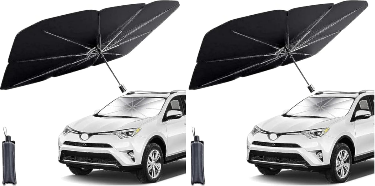 helloleiboo Showay Car Windshield Sun Shade UV Rays and Heat Sun Visor Protector Foldable Reflector Umbrella brella Shield – image 3