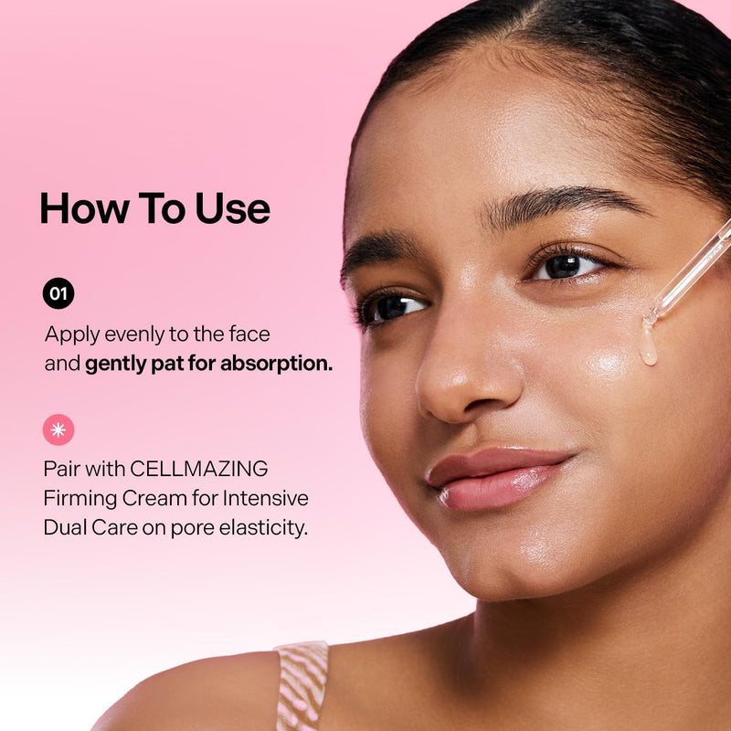 CELLMAZING Pore Perfecting Ampoule 30 ml (1.01 fl.oz.) Improves Skin Elasticity 5D Collagen, Peptide Complex, PHA, LHA Korean Face Serum, Korean Skin Care