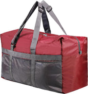 Foldable Travel Bag, Large Sports Bag, 75L/96L/100L, Lightweight Waterproof Tote Bag - Wine Red 75L